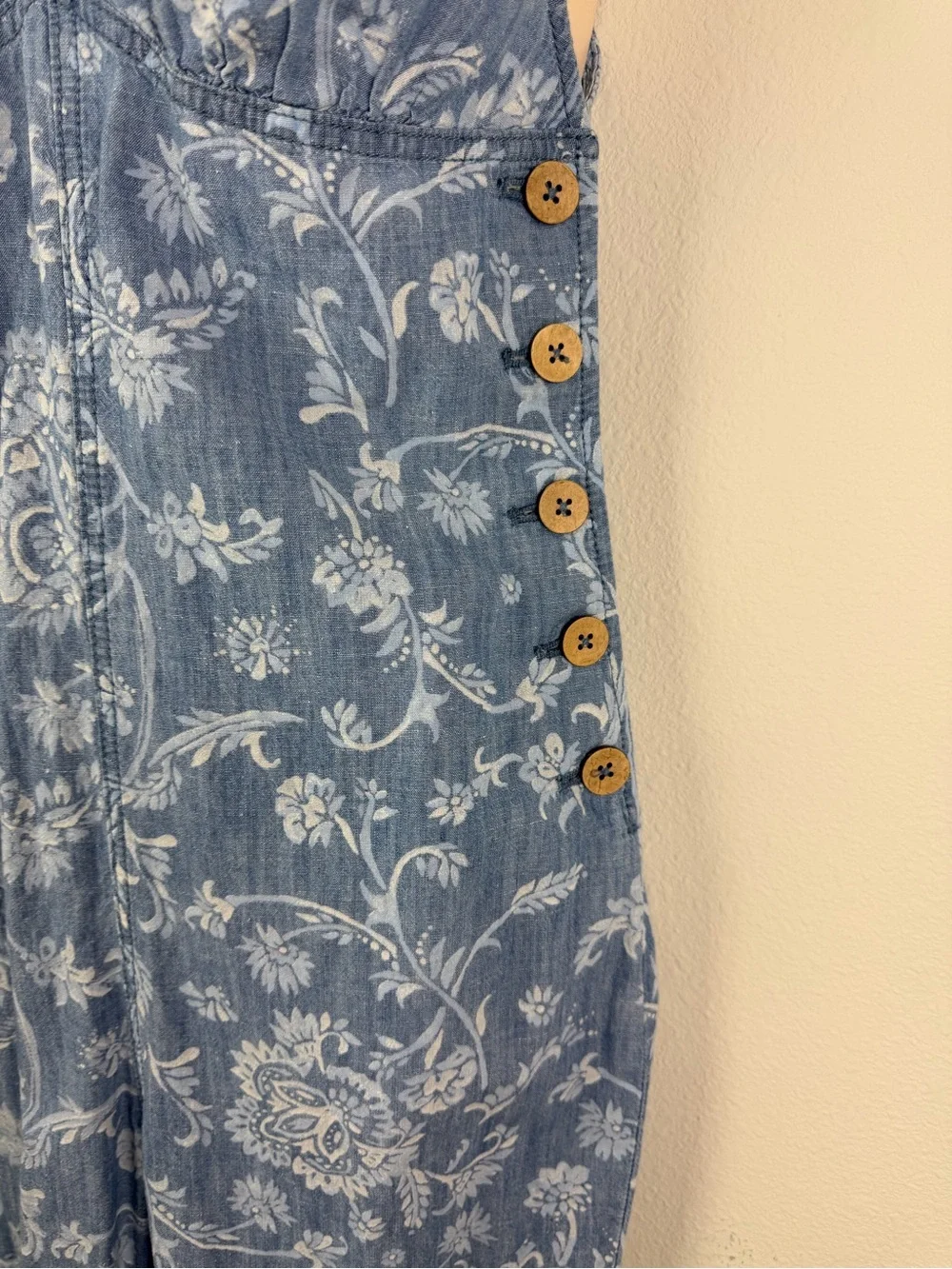 FREE PEOPLE Dance All Night Floral Chambray Jumpsuit